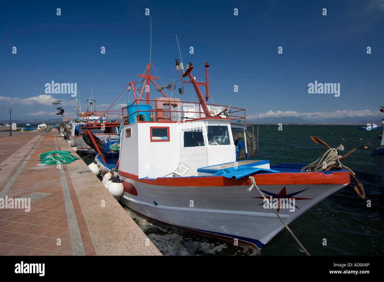 Fishing Boat in sant Antioco, Sardinia, Italy Stock Photo
