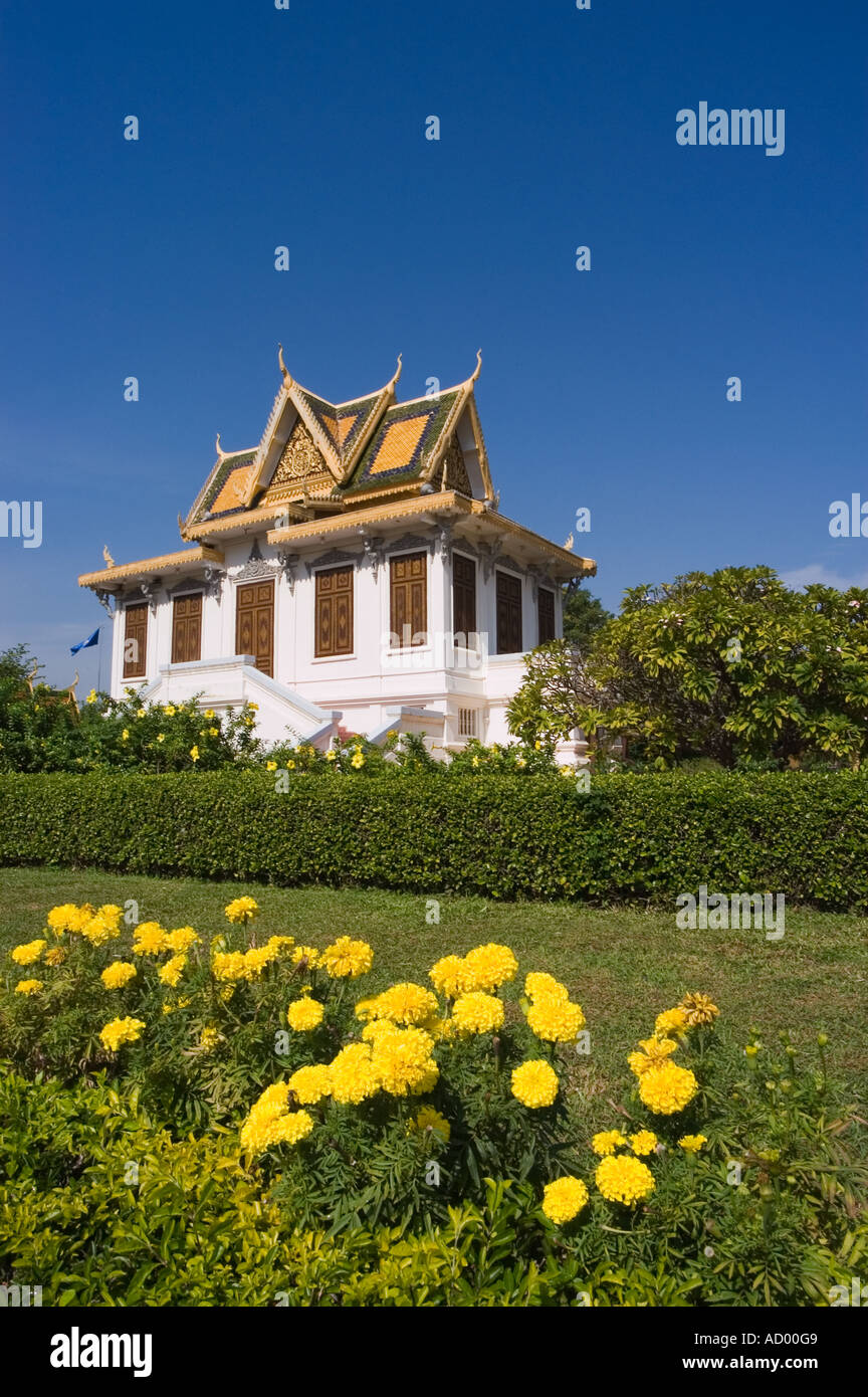 flowers at Royal Palace Silver Pagoda temple complex Phnom Penh