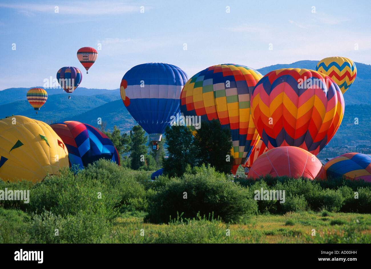 Hot air balloon festival Steamboat Springs Colorado USA Stock Photo Alamy