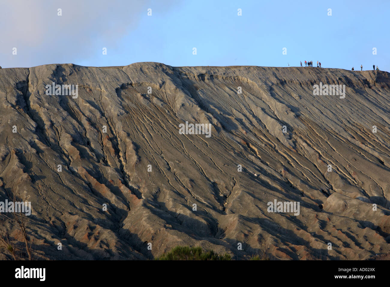 Volcano Rim Tourists on the crator rim of the volcano Gunung Bromo Java Indonesia ...