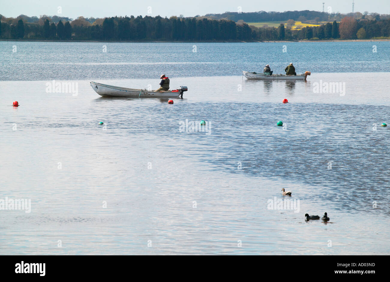 fishing on hanningfield reservoir Stock Photo