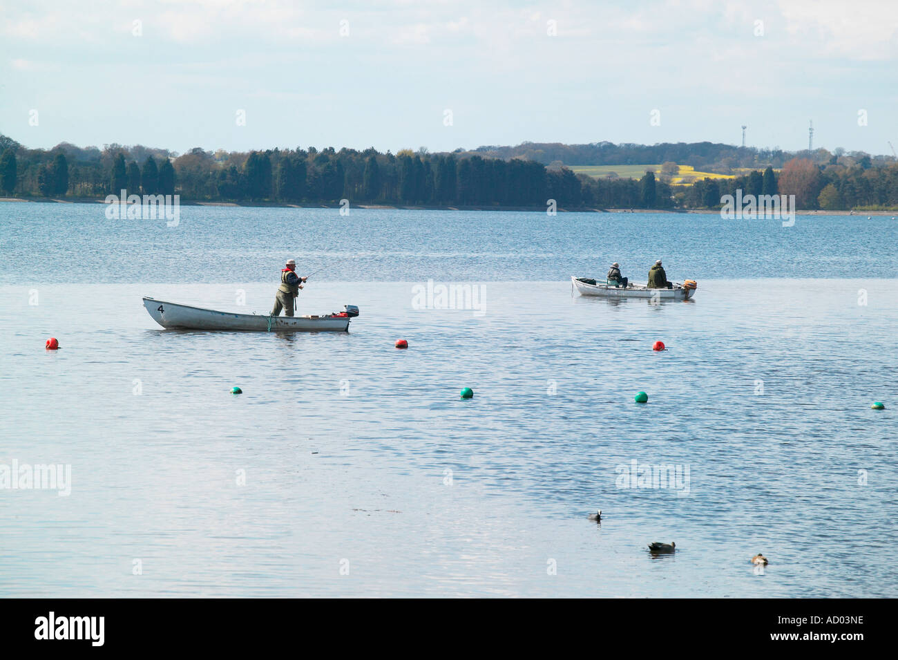 fishing on hanningfield reservoir Stock Photo