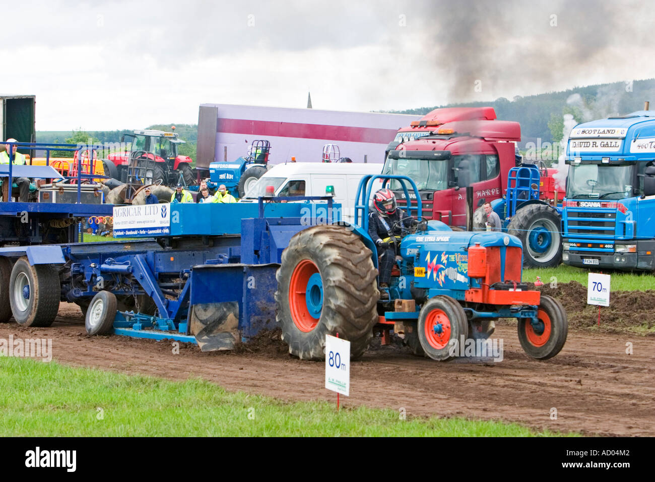 Tractor pulling contest at Scottish agricultural show Stock Photo Alamy