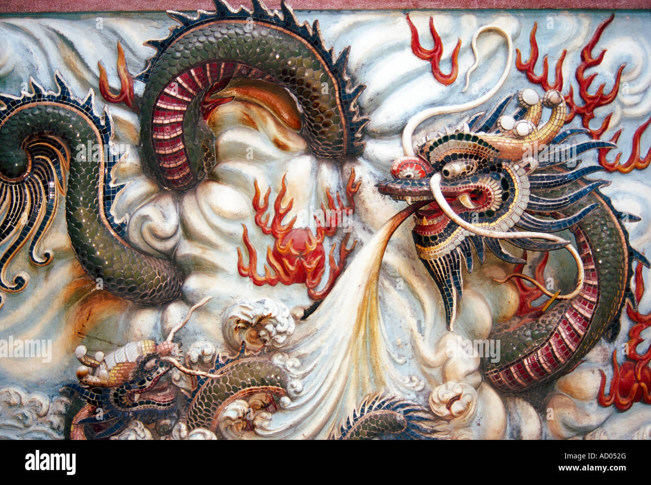 dragon mural on wall South East Asia Stock Photo - Alamy