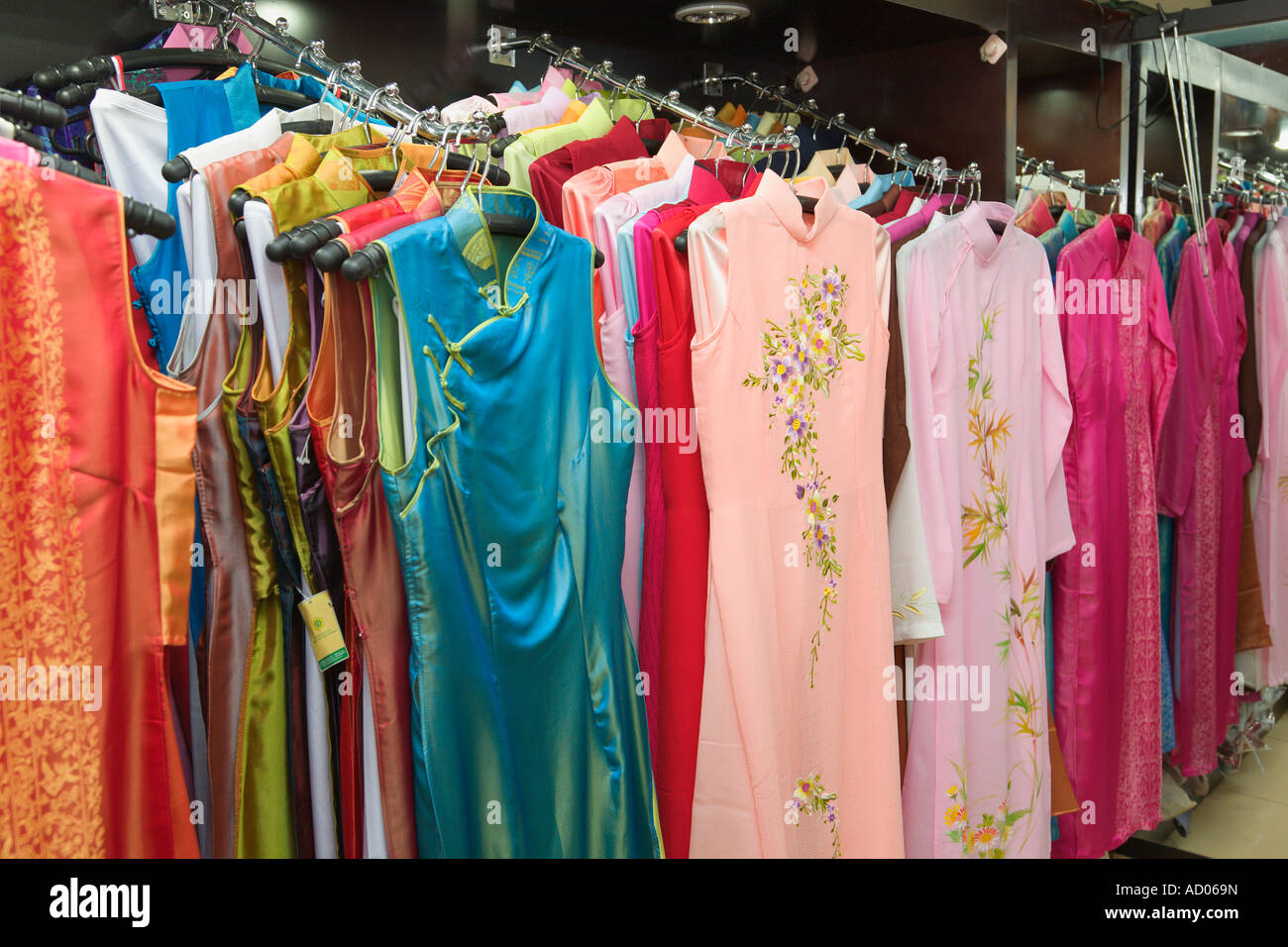 Asian style dresses on sale in Saigon Tax Trade Centre Ho Chi Minh City Vietnam Stock Photo Alamy