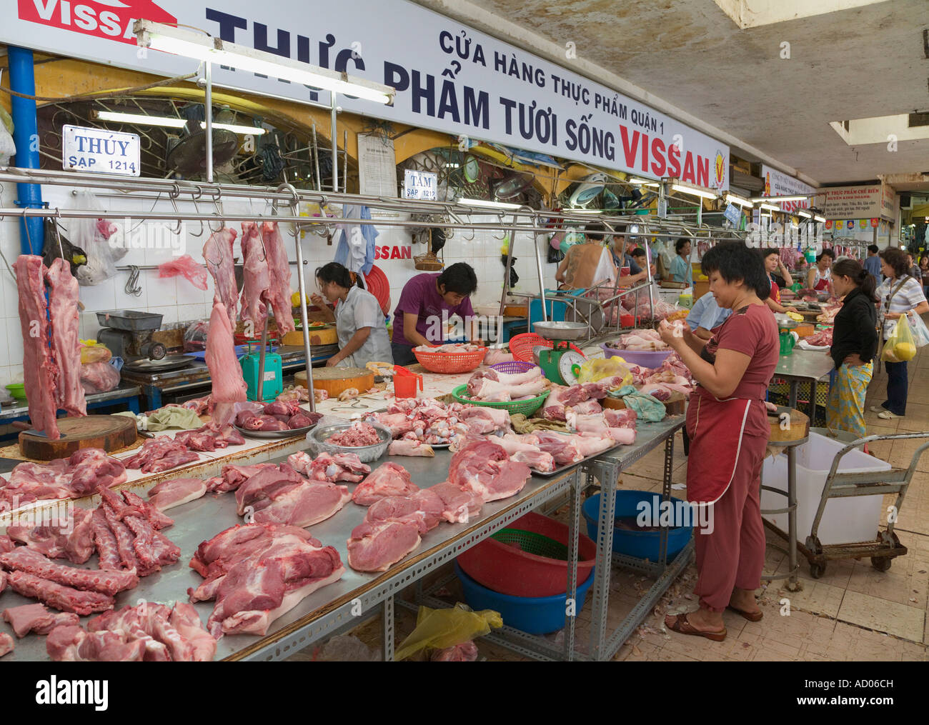 Meat market stall "Ho Chi Minh City" Vietnam Stock Photo Alamy