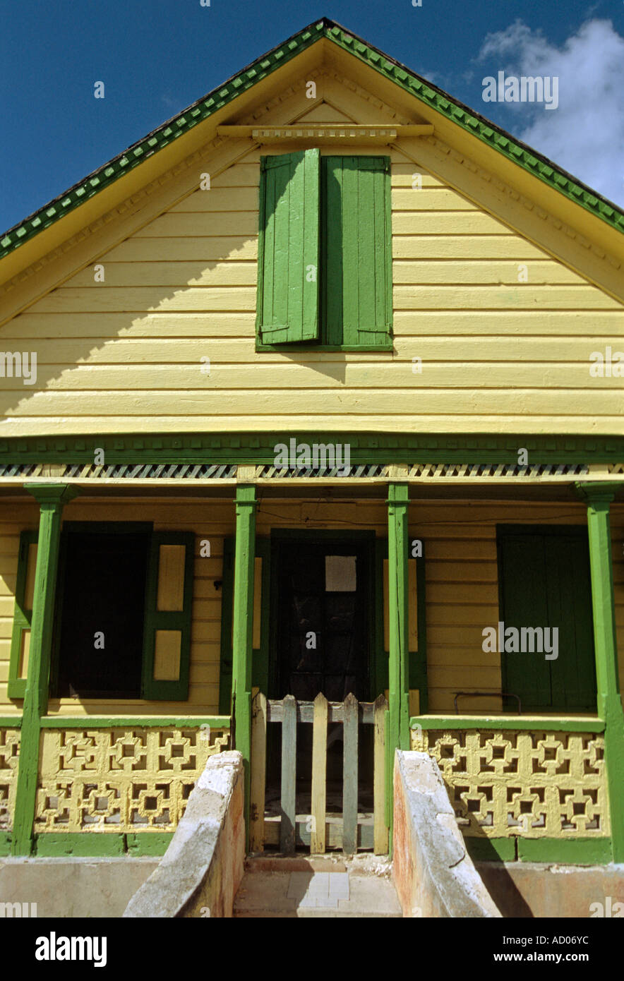 Colorful Bahamian home in Tarpum Bay Eleuthera Bahamas Stock Photo