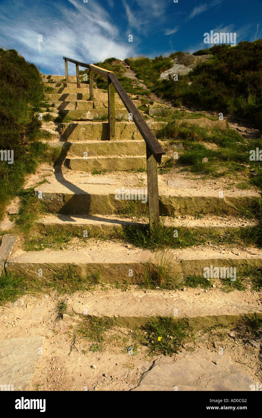 Stone Steps Leading to Tegg's Nose Langley Cheshire UK Stock Photo Alamy