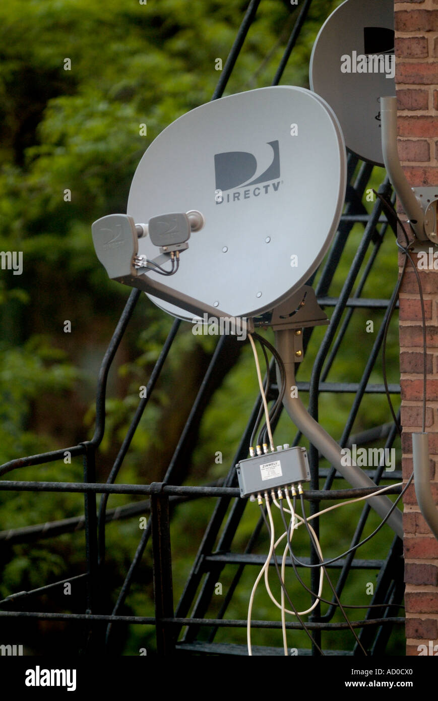 Direct TV Dishes Outside a Home Stock Photo
