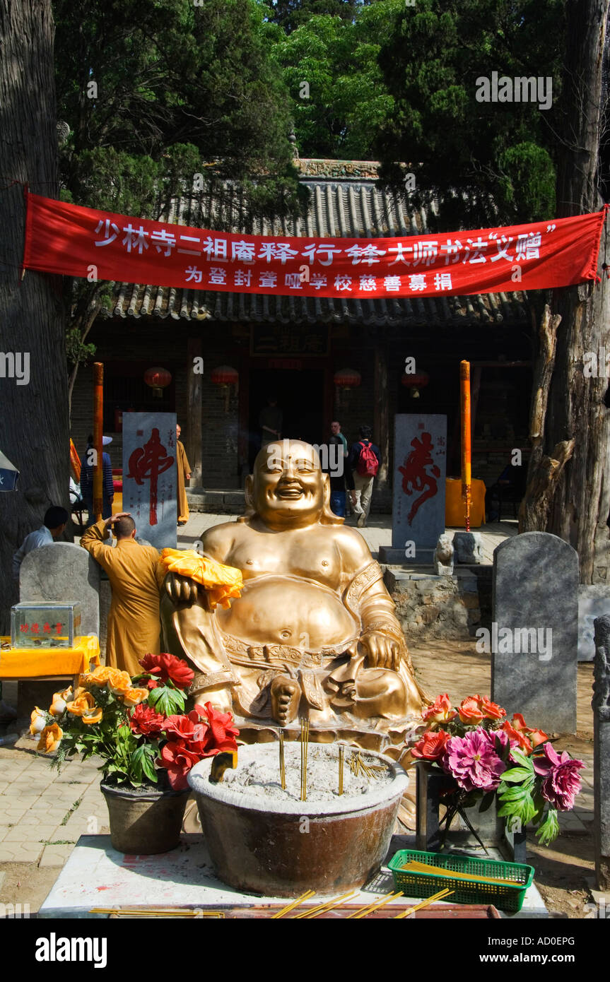 a golden buddha statue at Shaolin Temple birthplace of Kung Fu martial