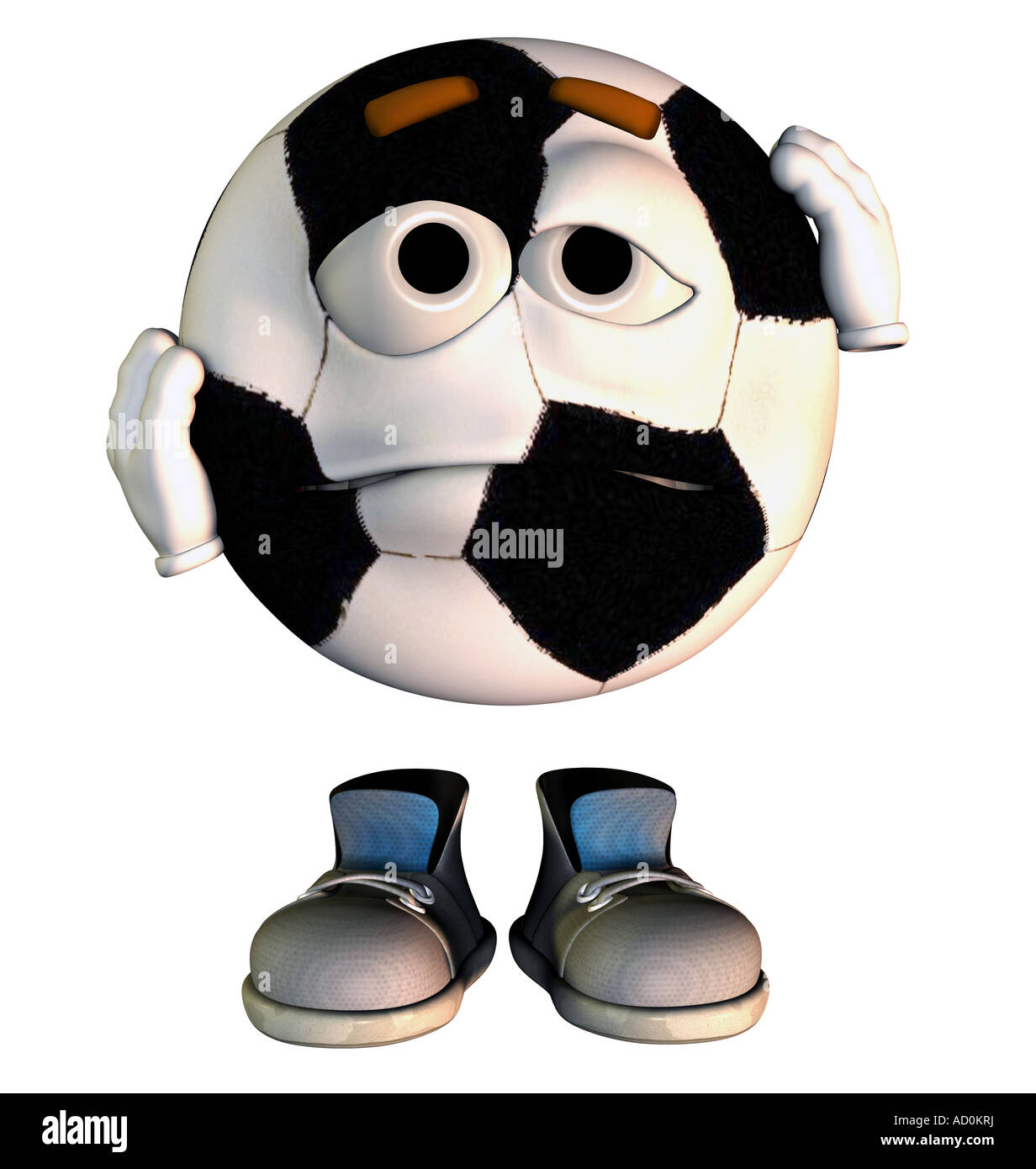 Football with face and emotions in cartoon style as symbol symbol for ...