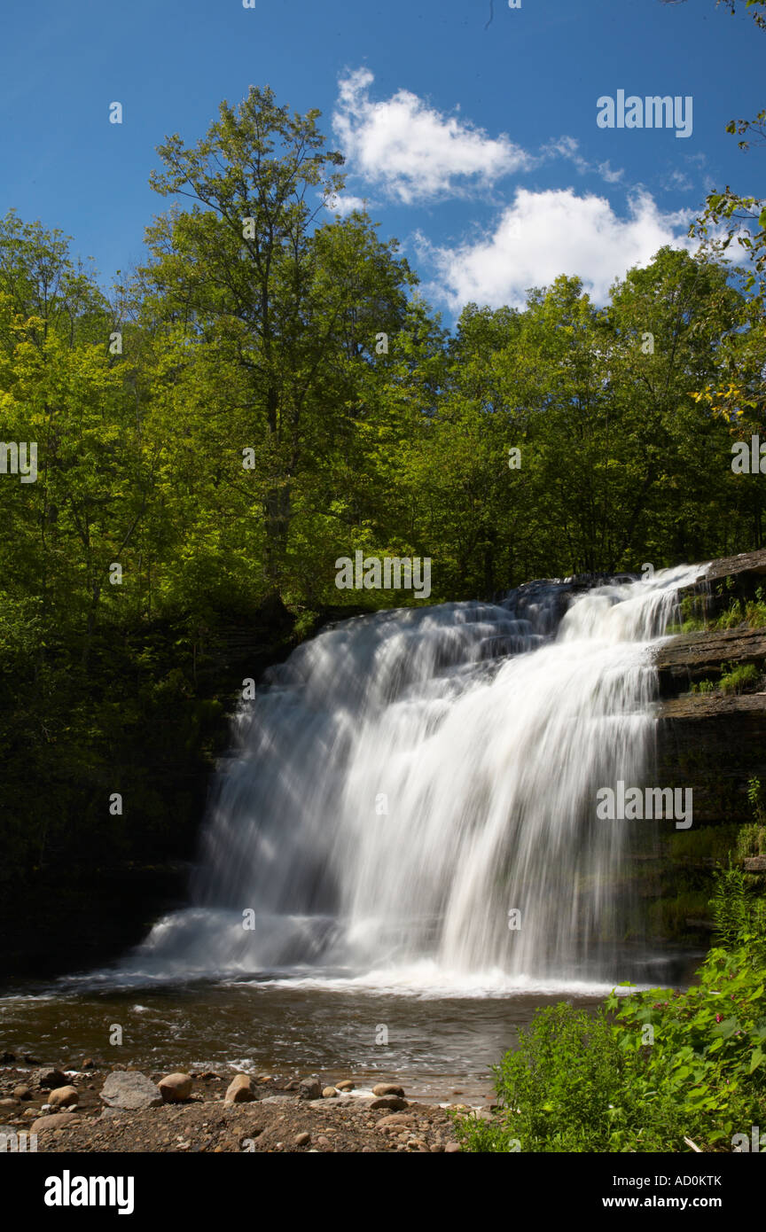 50 foot falls in Pixley Falls State Park in Oneida County New York