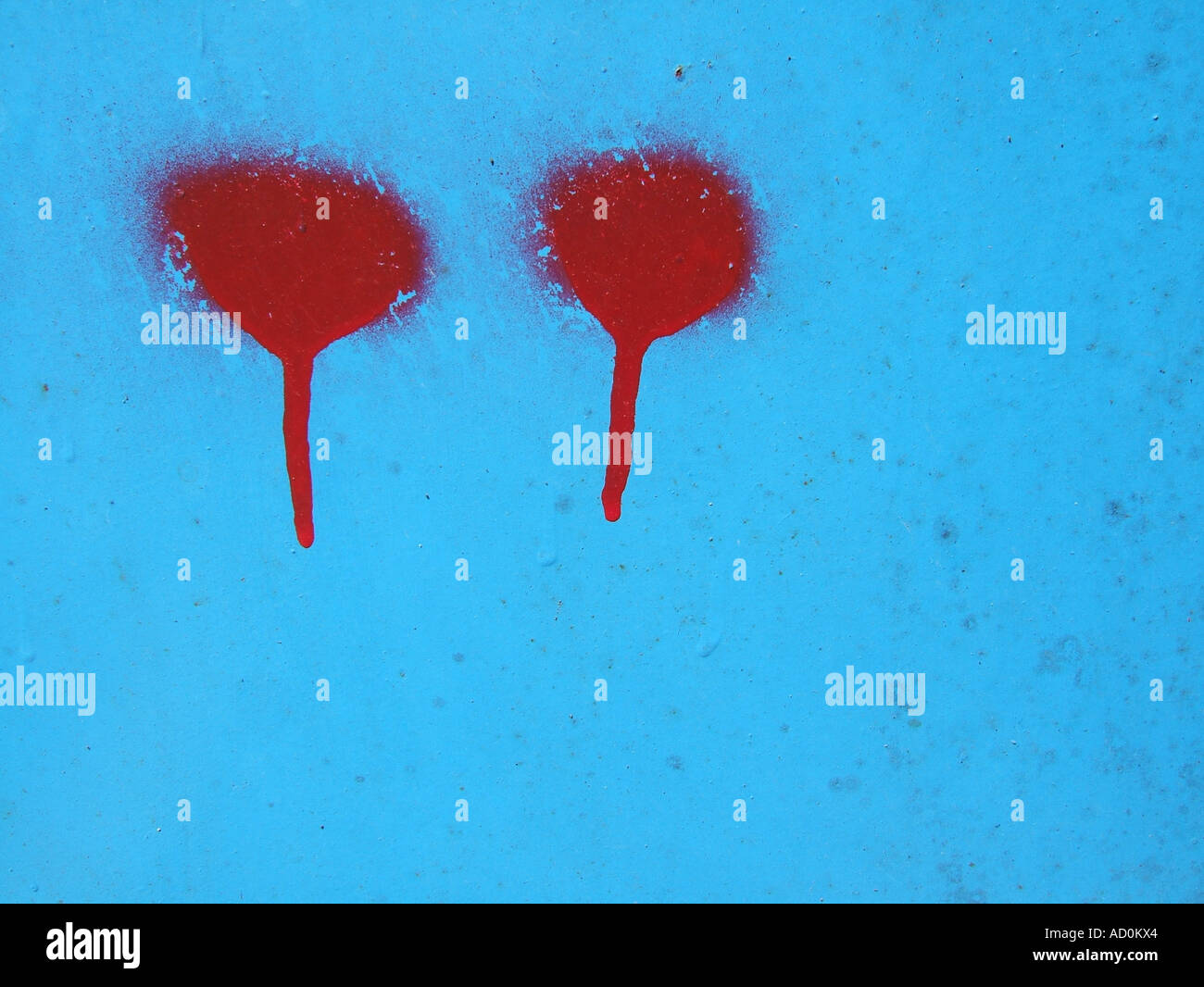 two red wet paint spots Stock Photo Alamy