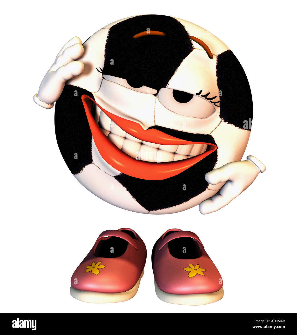 Football with face and emotions in cartoon style as symbol symbol for ...