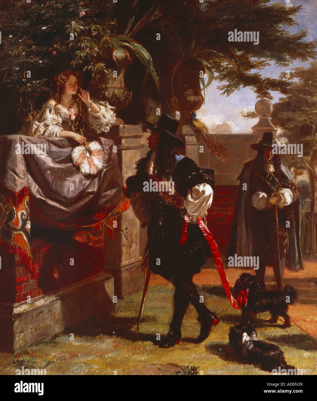 Charles II and Nell Gwyn by Edward Matthew Ward. England, 19th century. Stock Photo