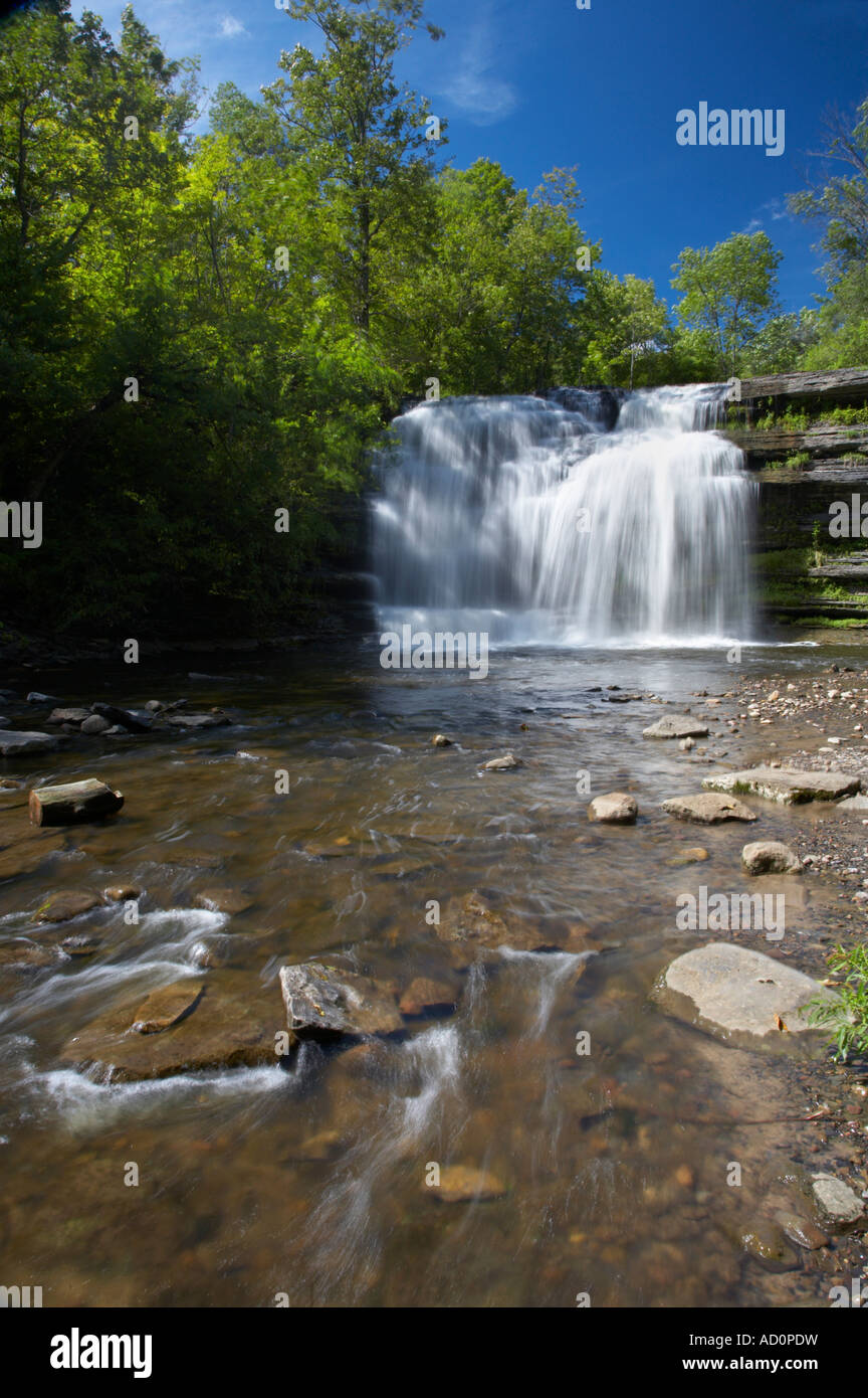 50 foot falls in Pixley Falls State Park in Oneida County New York