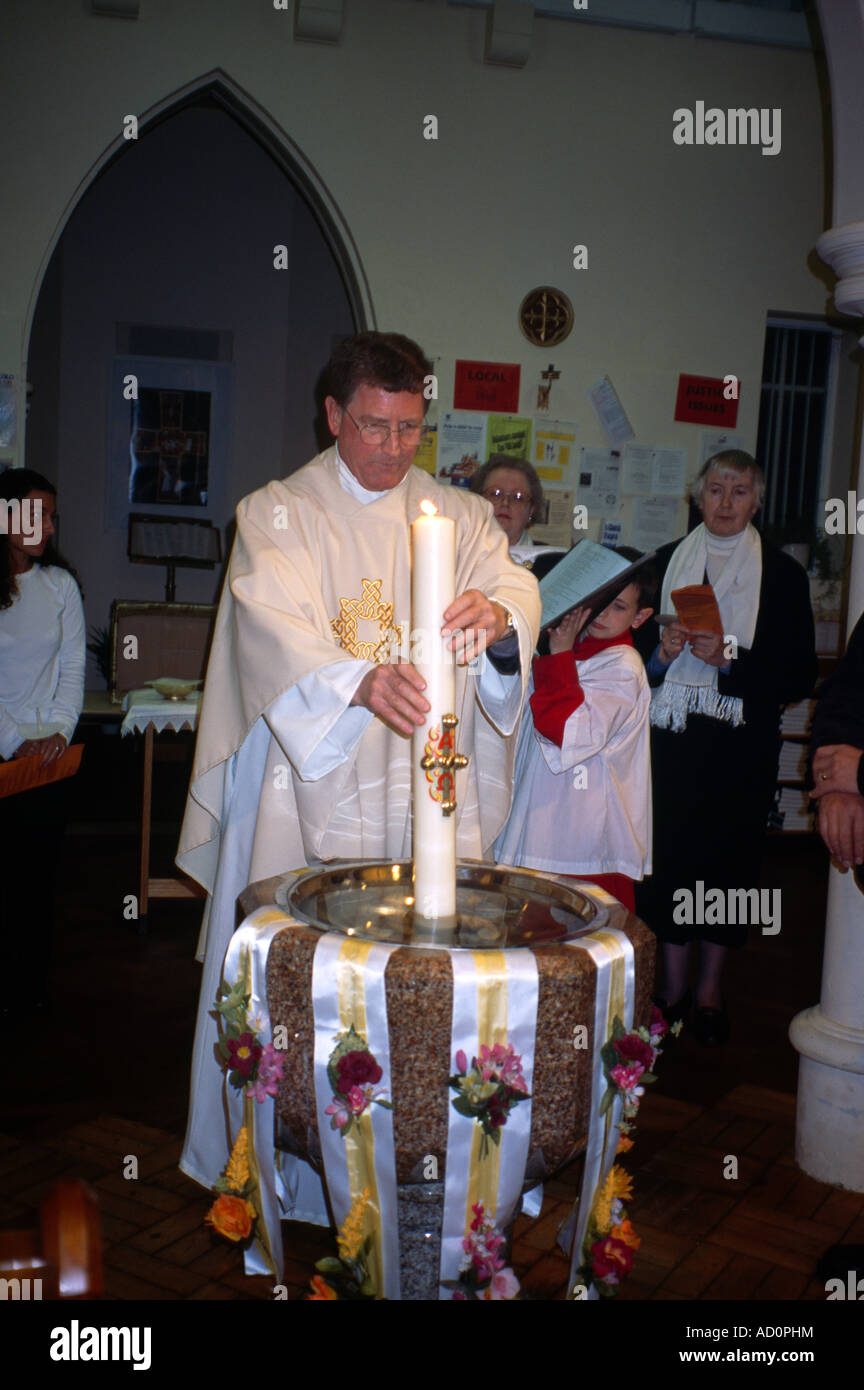 St Joseph s Catholic Church Easter Passing The Candles Stock Photo Alamy