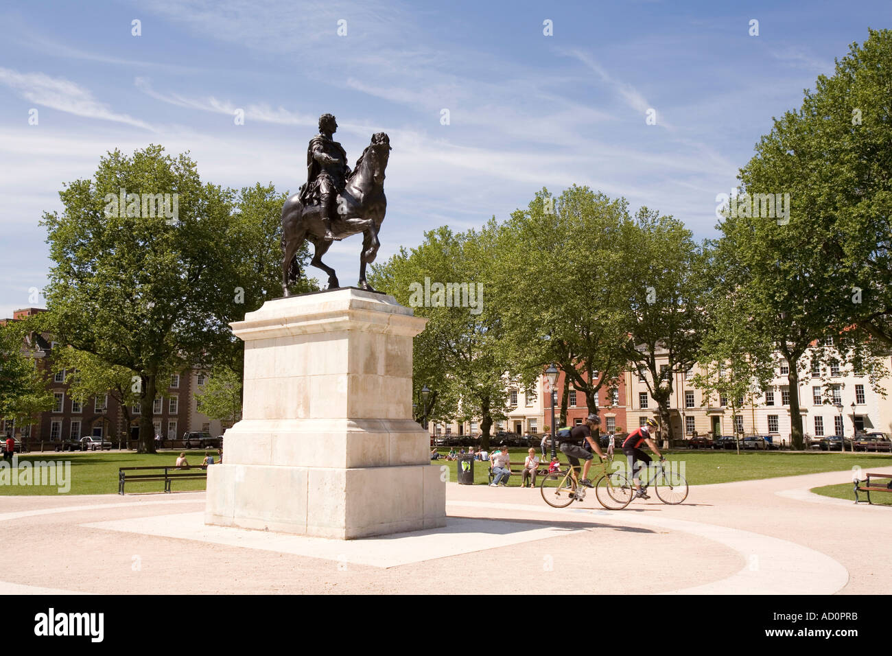 England Bristol Old City Queen Square statue of William III Stock Photo Alamy