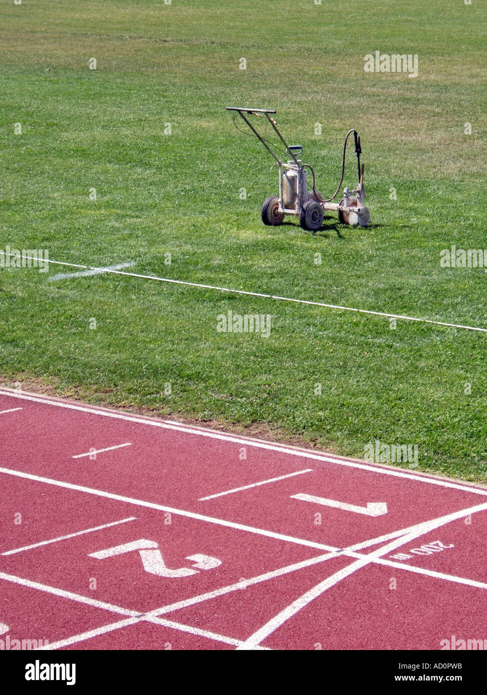 groundsman's field marking machine Stock Photo Alamy