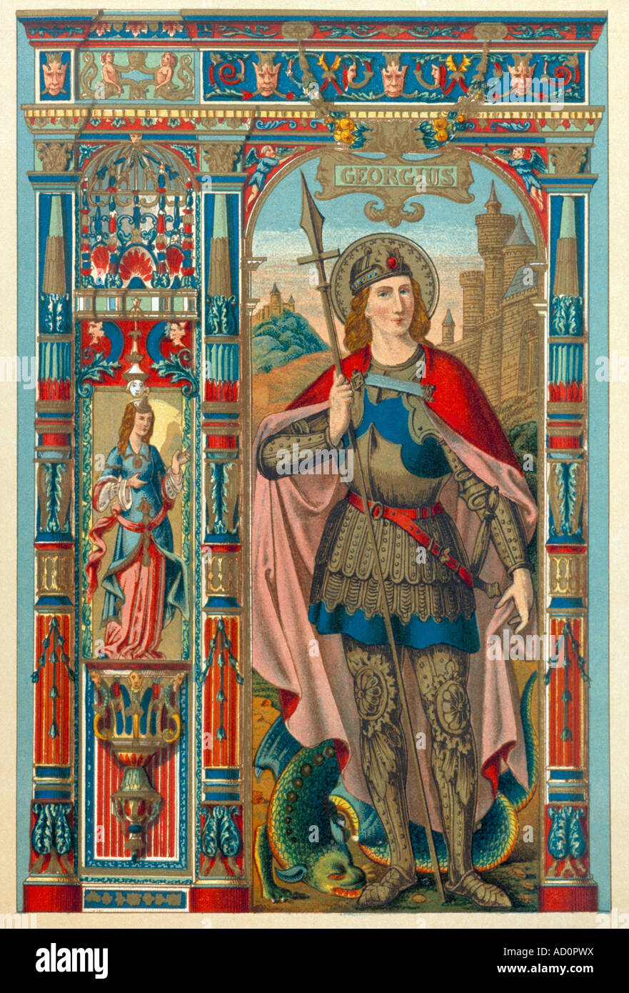 Saint George and the Dragon Patron. Saint of England Stock Photo