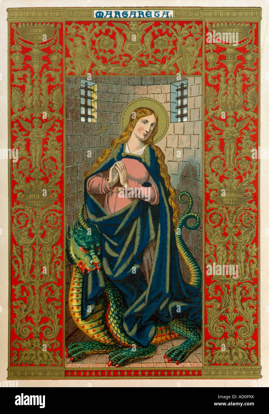 Saint Margaret of Antioch (Marina) With Dragon Stock Photo