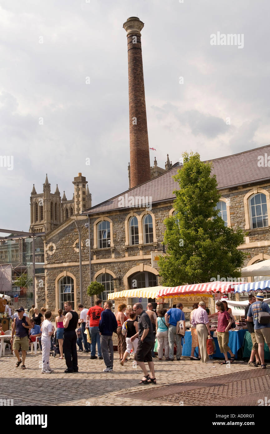England Bristol Millennium Square produce market in progress during BBC event Stock Photo