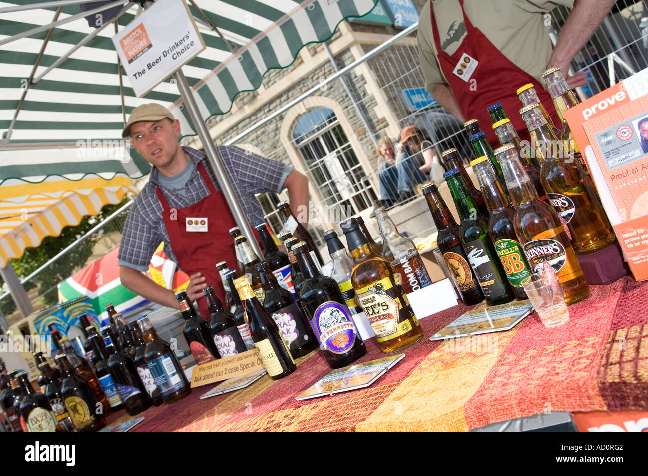 England Bristol Millennium Square produce market in progress bottled beer stall Stock Photo