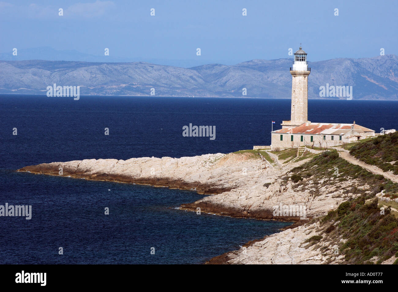 Light House in Vis Island Dalmacian Island Croatia Stock Photo