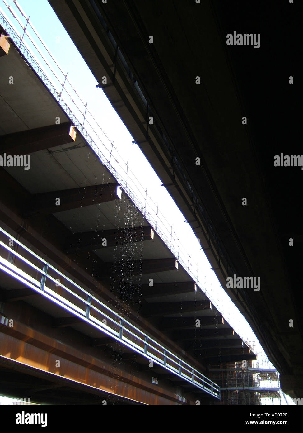 wooden fence on bridge under construction Stock Photo Alamy