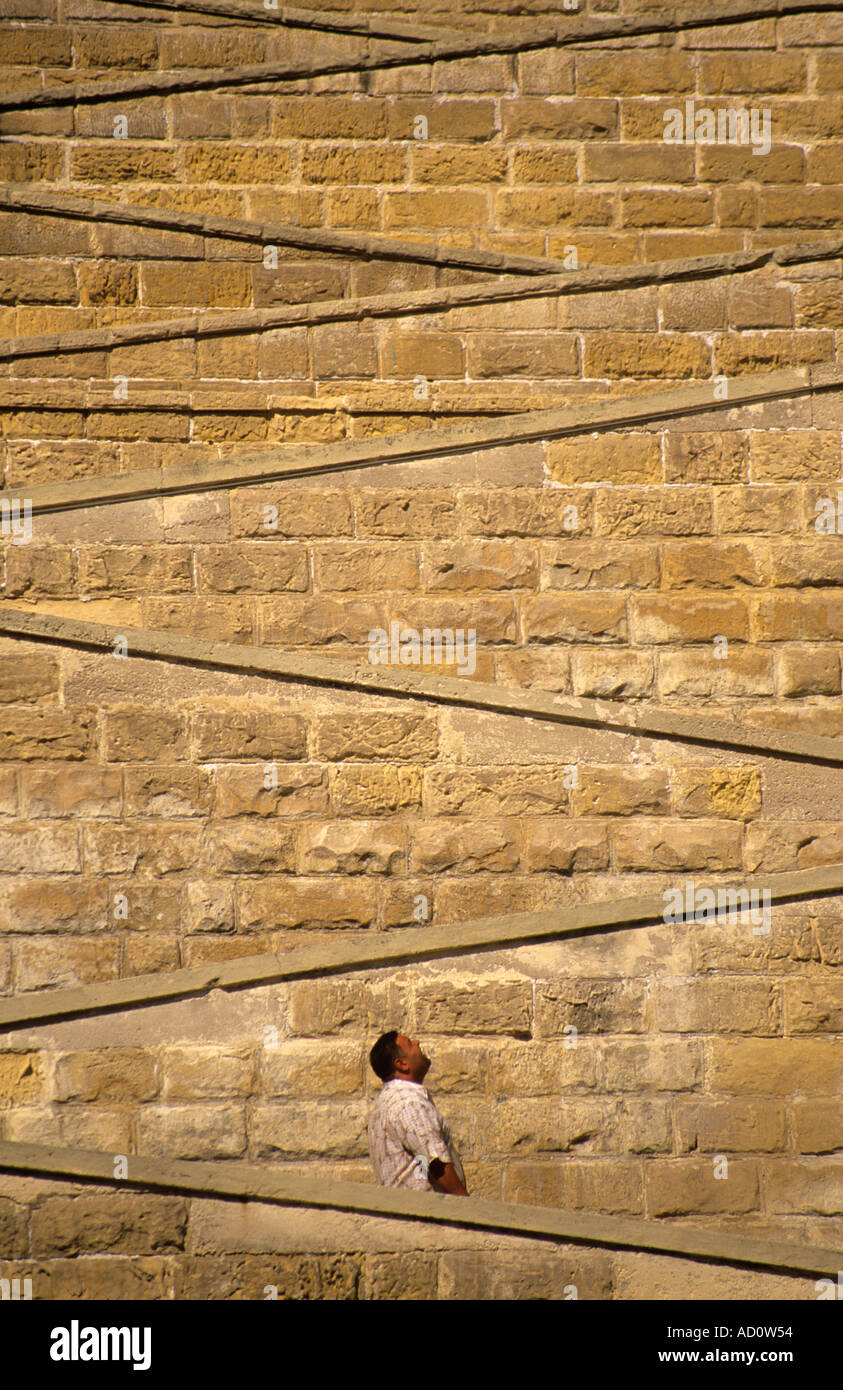 Zig zag steps Vittoriosa Valletta Malta Stock Photo