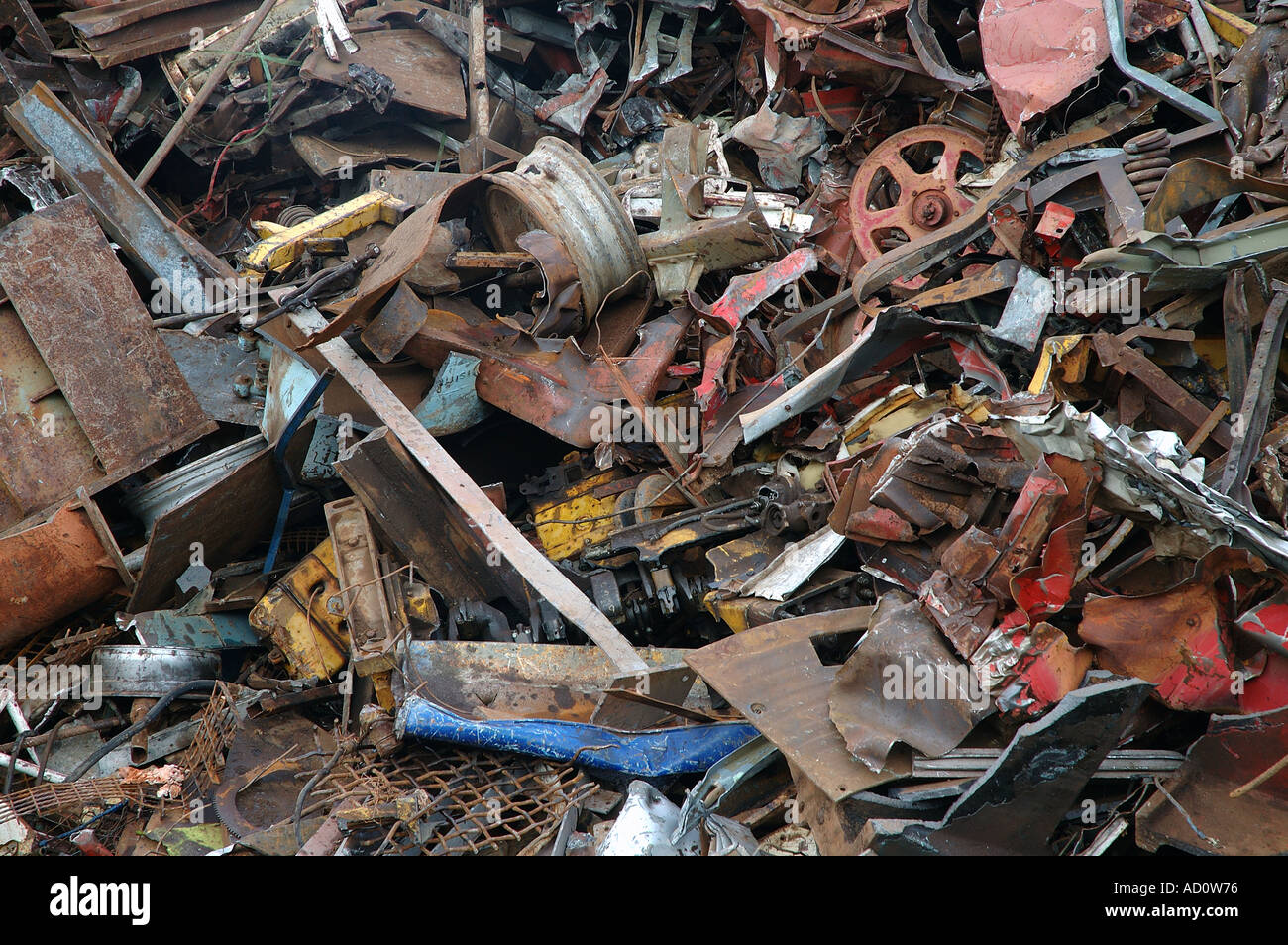 Huge pile of scrap metal in a junkyard Stock Photo Alamy
