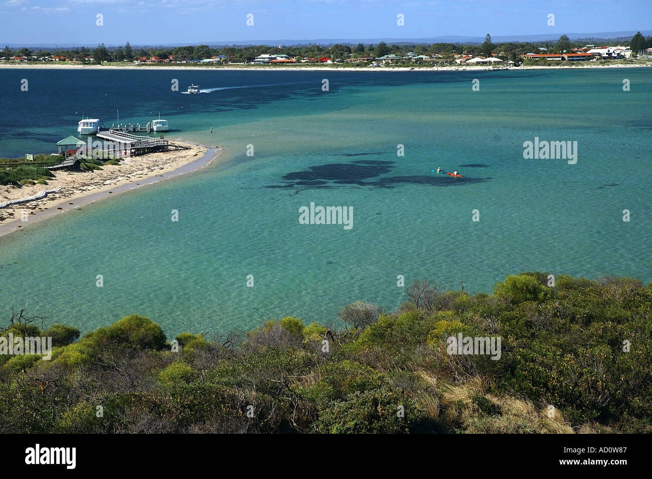South Beach of Penguin Island Shoalwater Islands Marine Park off Rockingham Western Australia Stock Photo