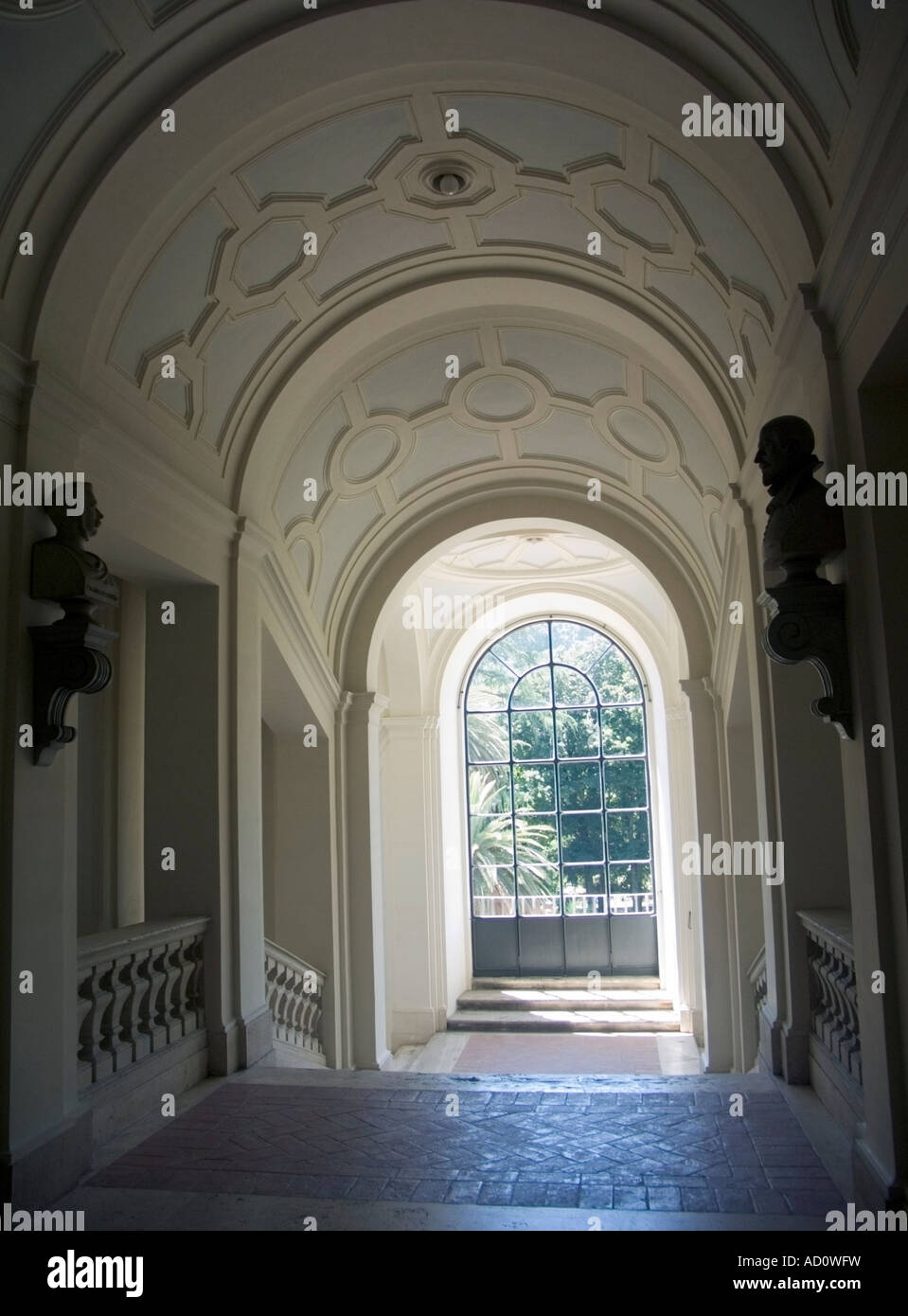 interior, sstairs accademia dei lincei, via street della lungara rome, italy Stock Photo