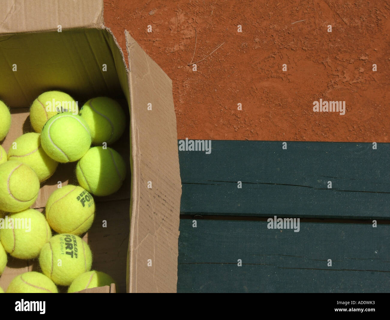 tennis balls in box Stock Photo Alamy