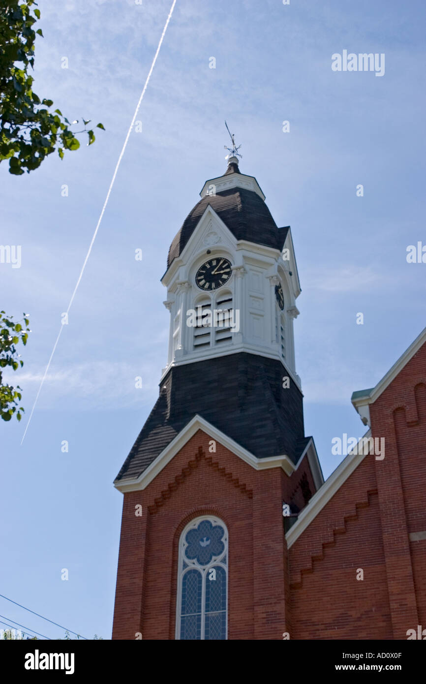 Steeple of Milford United Methodist Church Milford Pennsylvania Stock