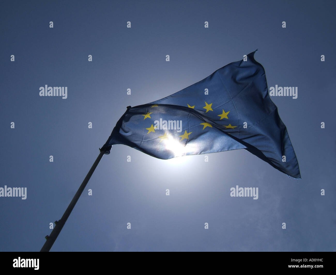 european union flag flying in the wind Stock Photo - Alamy