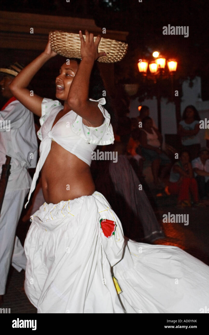 traditional dancer, Cartagena de Indias, Bolivar, Colombia, South America, caribbean Stock Photo