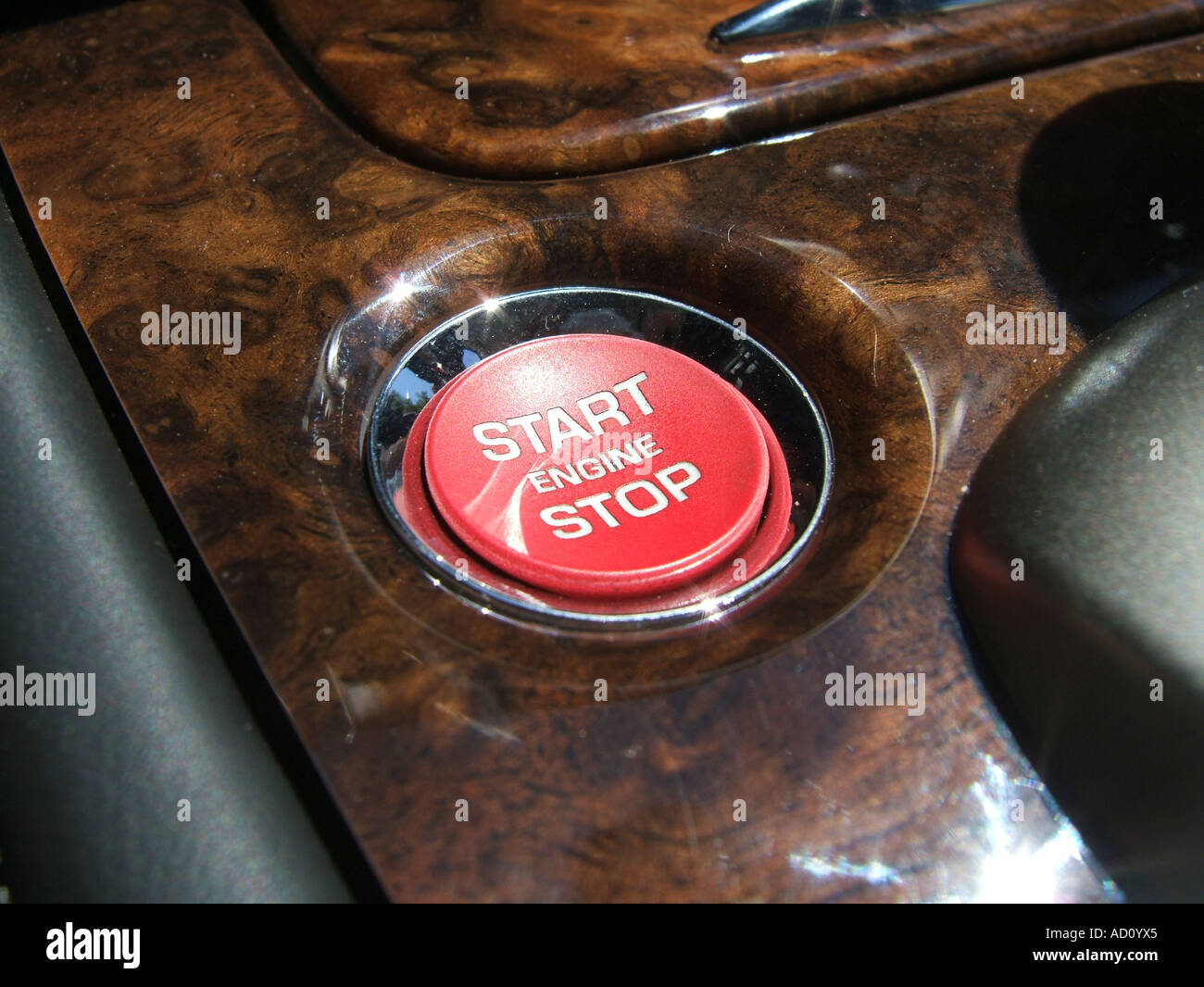 ignition button in jaguar luxury sports car Stock Photo Alamy