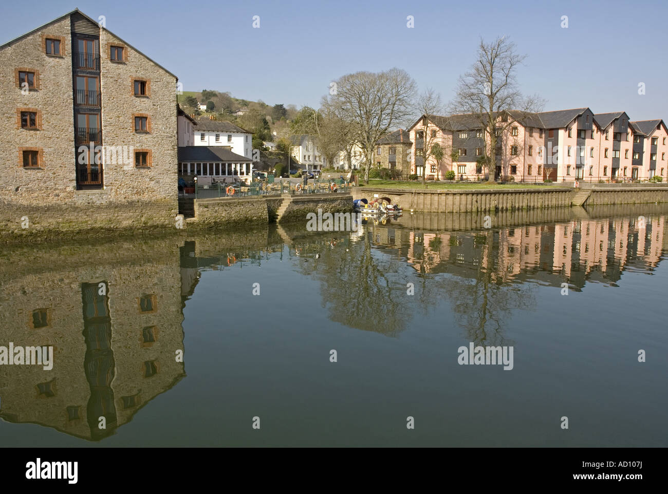 The River Dart by Steamer Quay at Totnes, South Devon Stock Photo Alamy