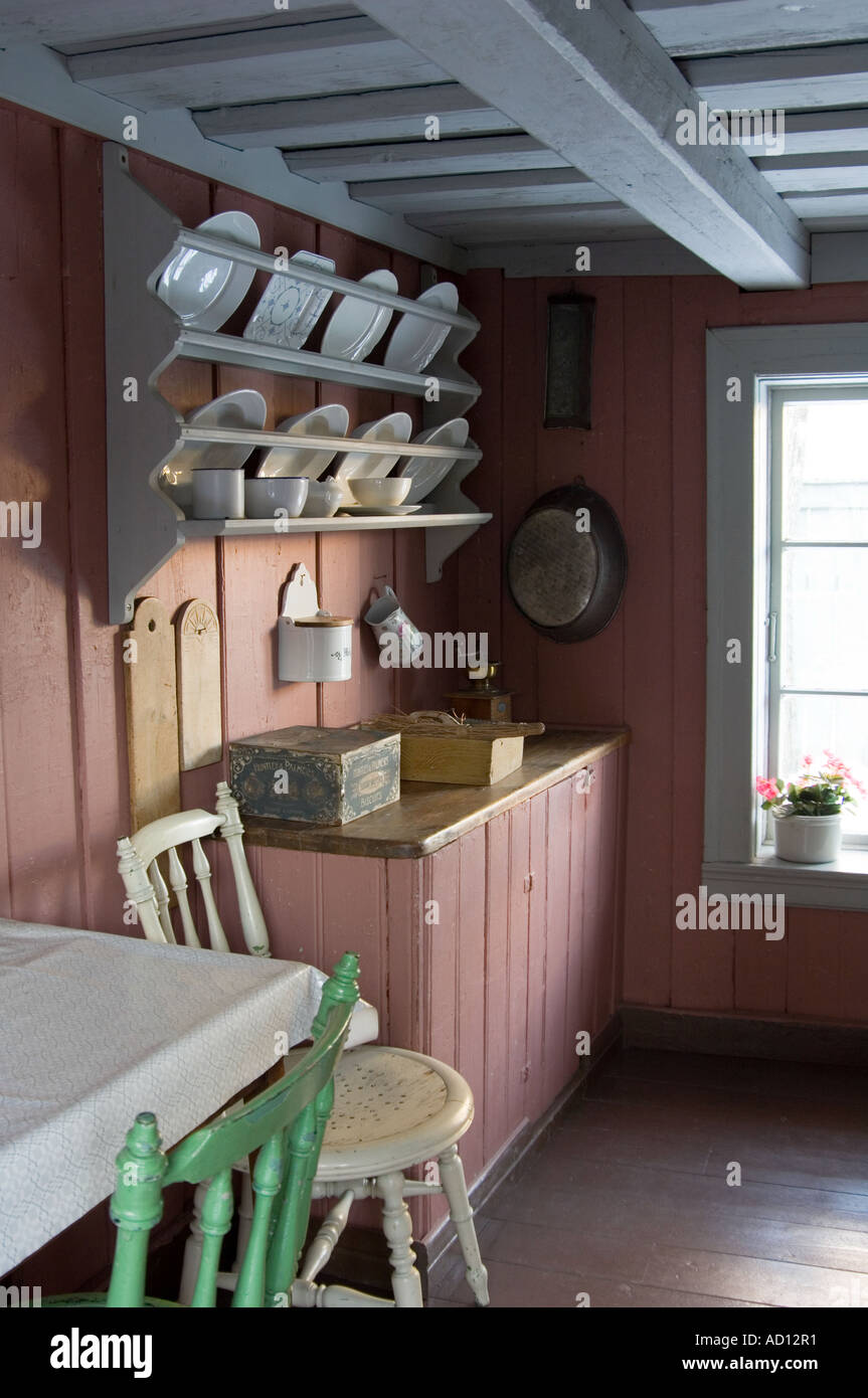 Interior of house at the Norsk Folkesmuseum on Bygdoy, Oslo, Norway ...