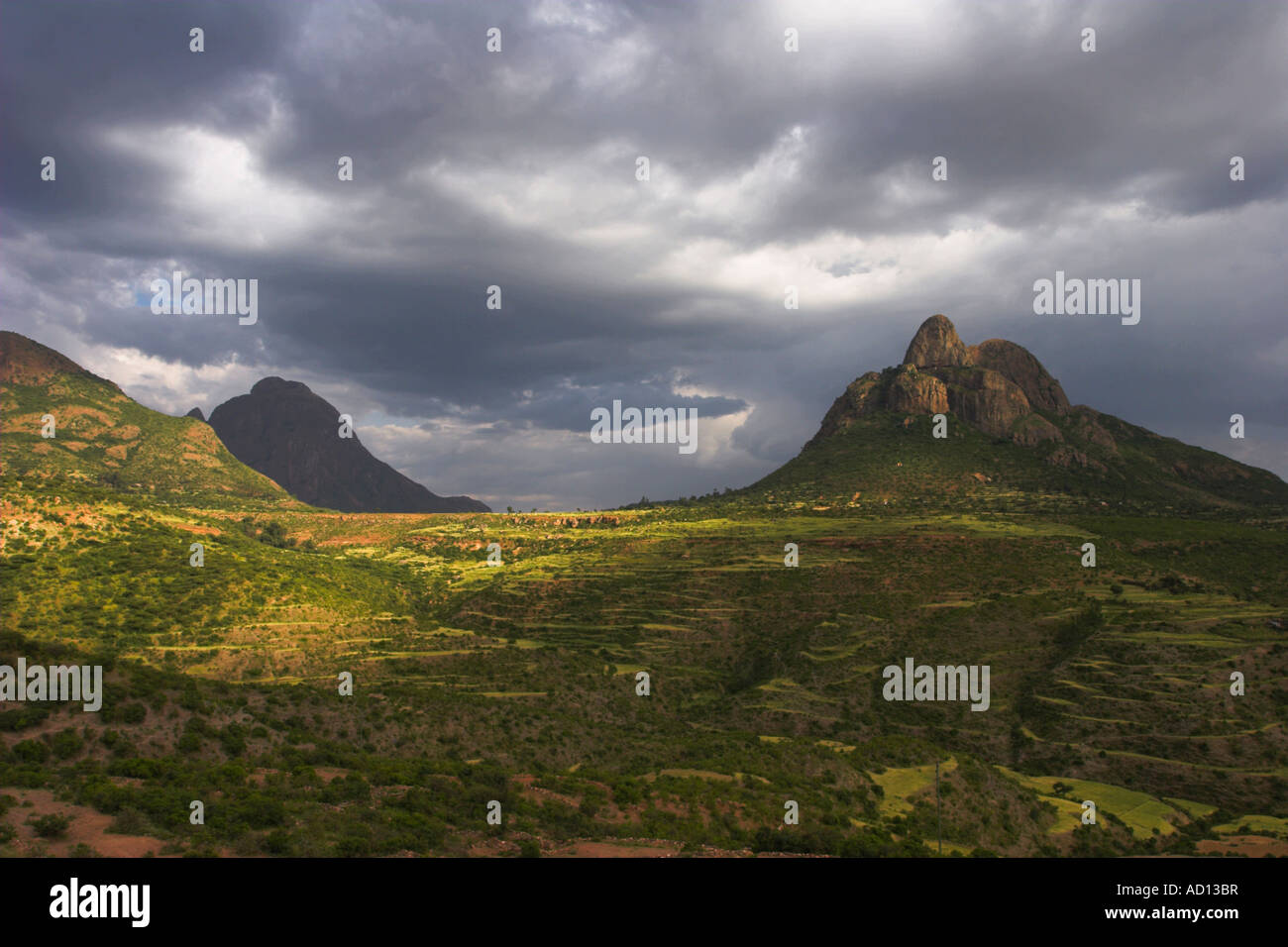 Ethiopia, Aksum, between Aksum & Yeha, Tigray mountains Stock Photo