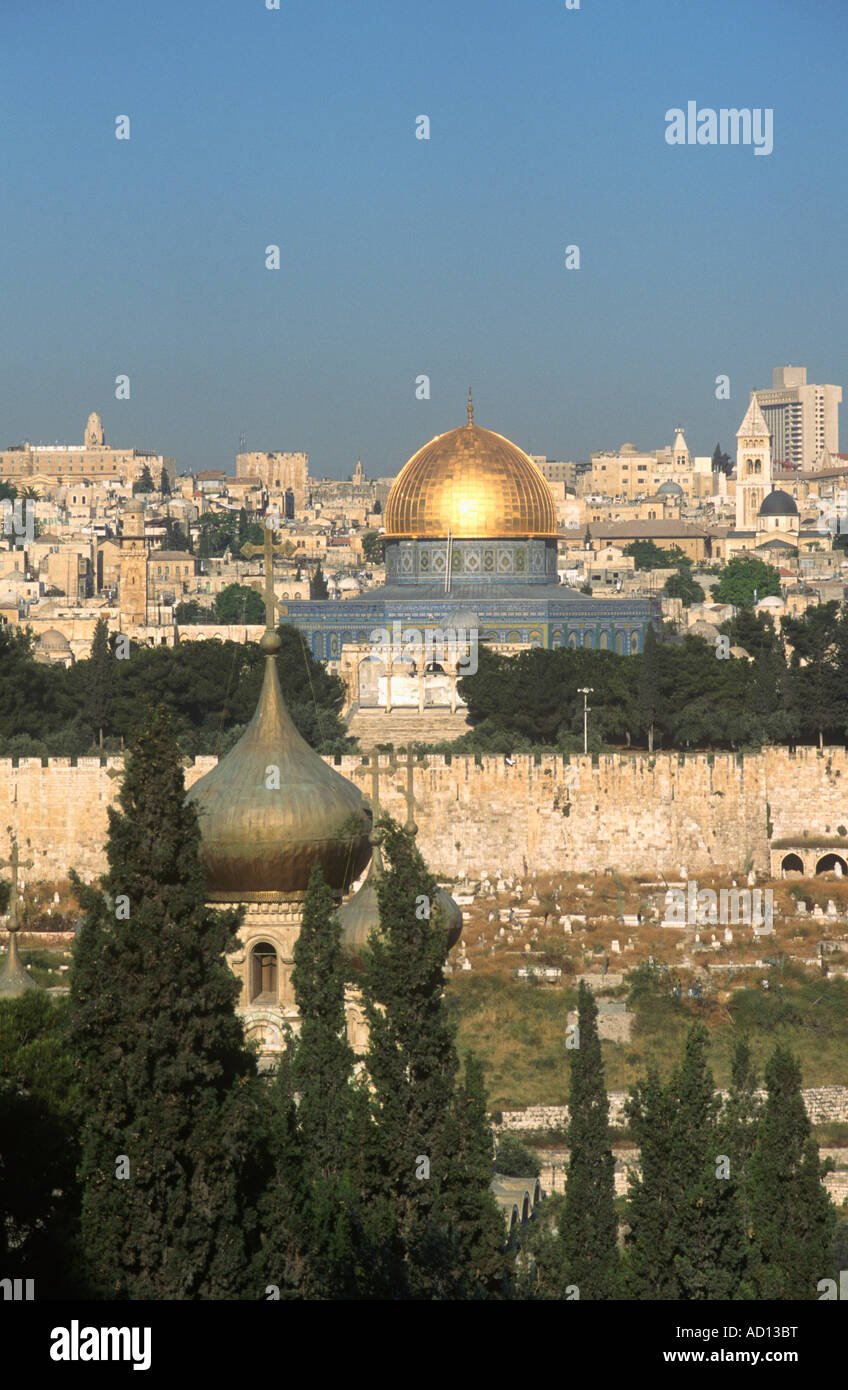 Church of Mary Magdelene Dome of the Rock Jerusalem Israel Stock Photo ...