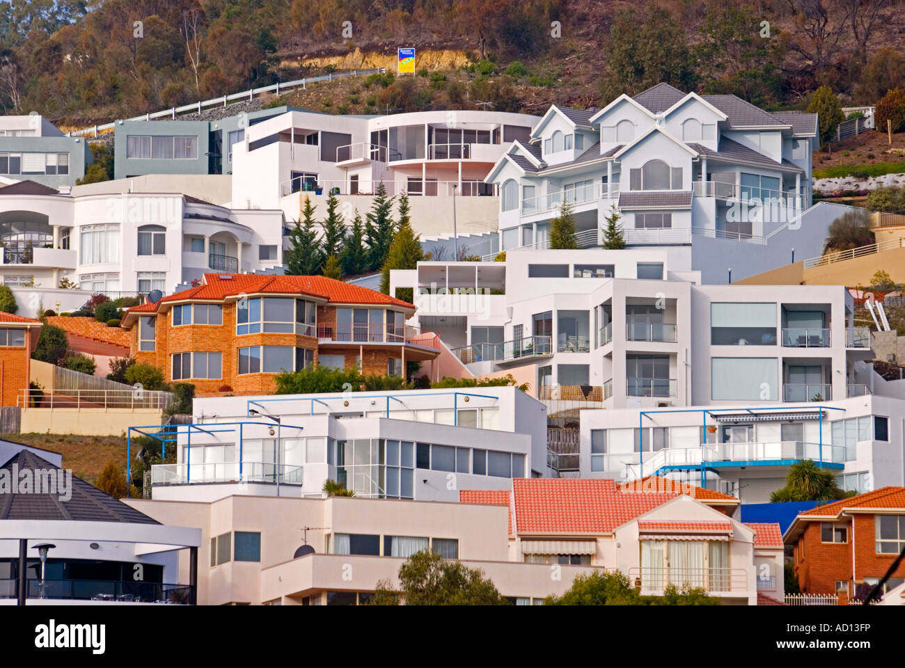 High density suburban housing Sandy Bay Hobart Tasmania Stock Photo