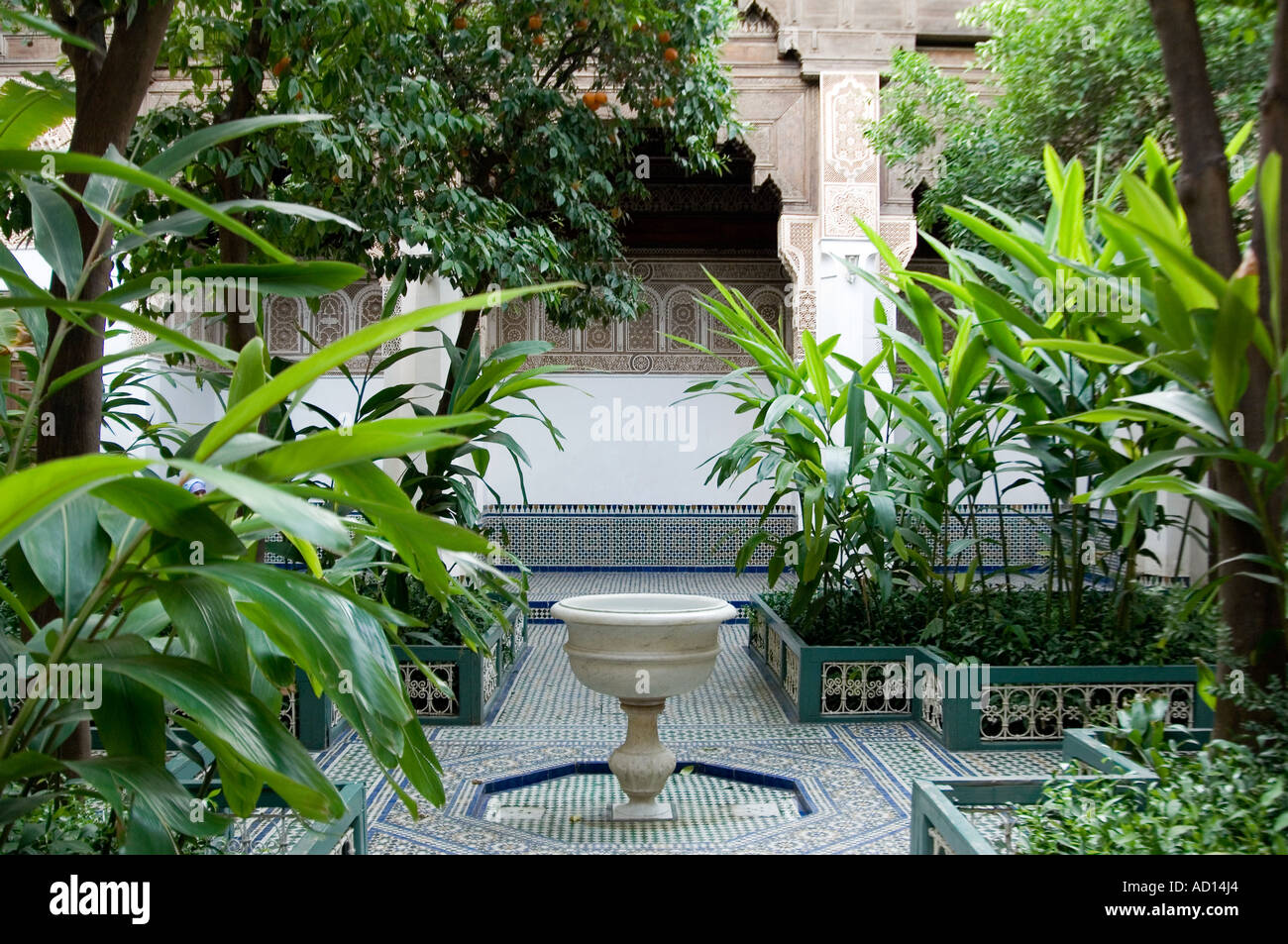 Courtyard Garden Of The La Bahia Palace Inside The Medina Of Stock Photo Alamy