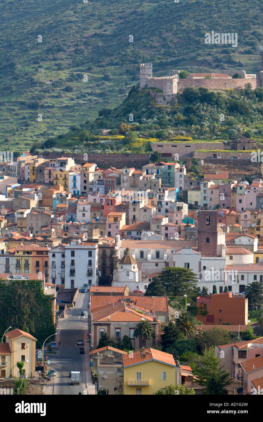 Bosa Overview, Sardinia, Italy Stock Photo