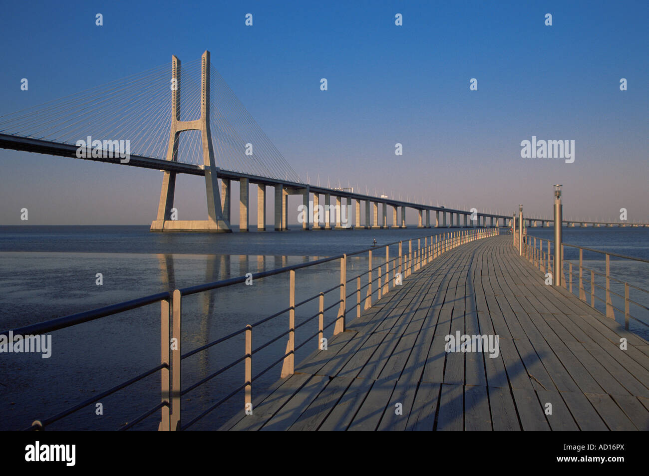 Vasco da Gama Bridge, Lisbon, Portugal Stock Photo