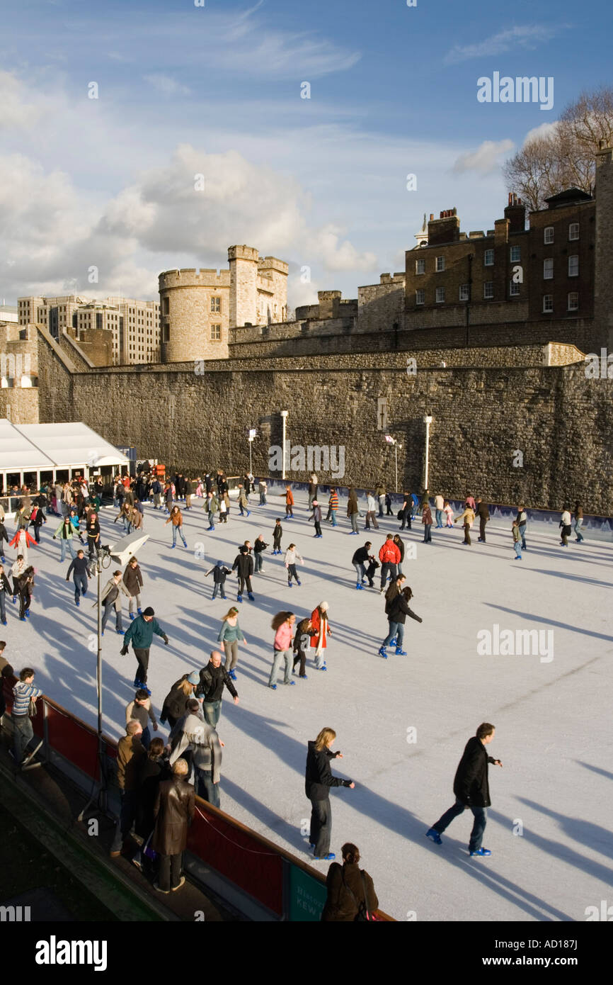 Tower of London with Ice Skating Rink, London, England Stock Photo Alamy
