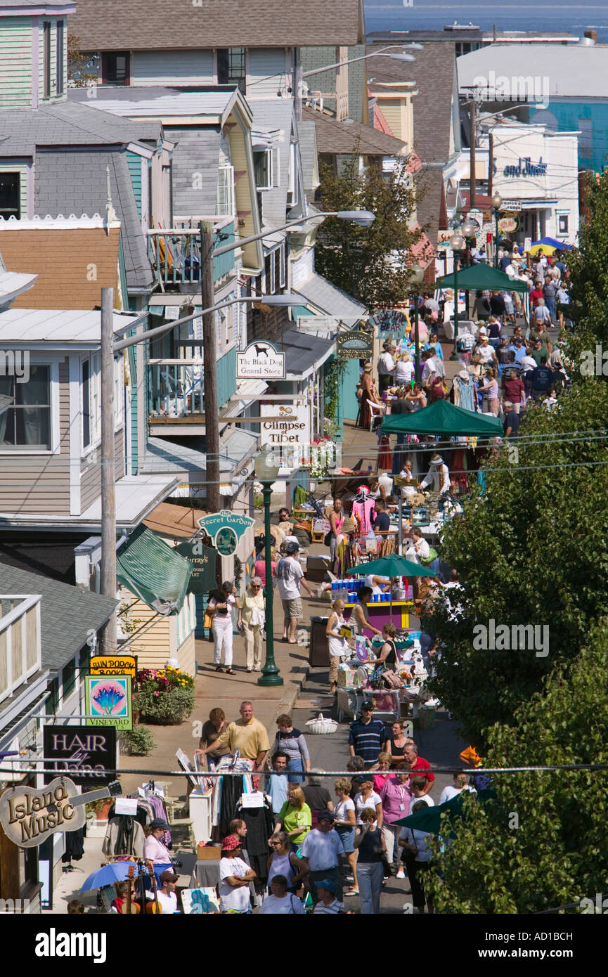 Circuit Avenue, Oak Bluffs, Martha's Vineyard, Massachusetts, USA Stock