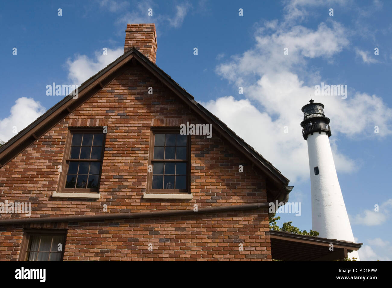 Cape Florida Lighthouse, Key Biscayne, Florida, USA Stock Photo