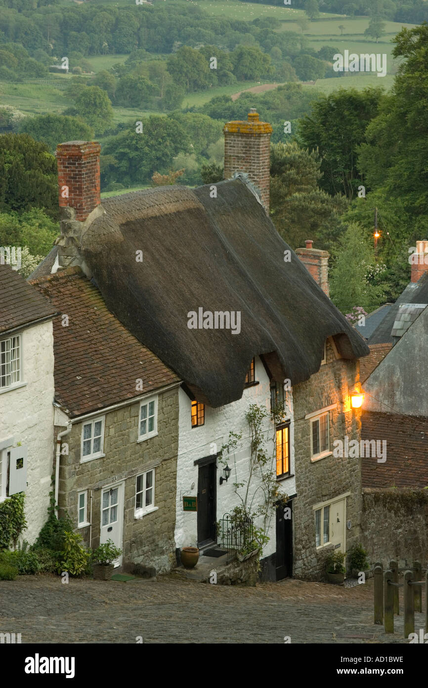 Gold Hill, Shaftesbury, Dorset, England, UK Stock Photo